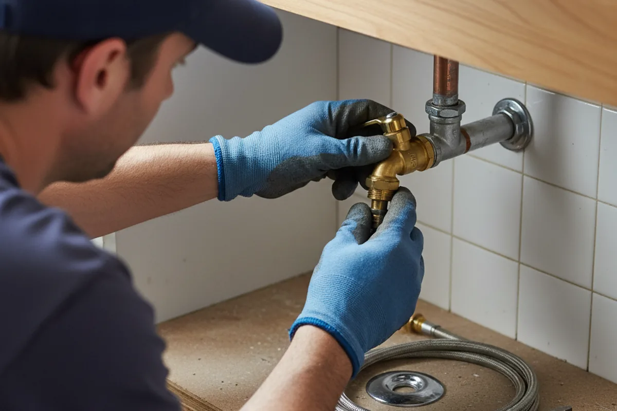 Shutoff valve and fitting work during Emergency Plumbing in Granger